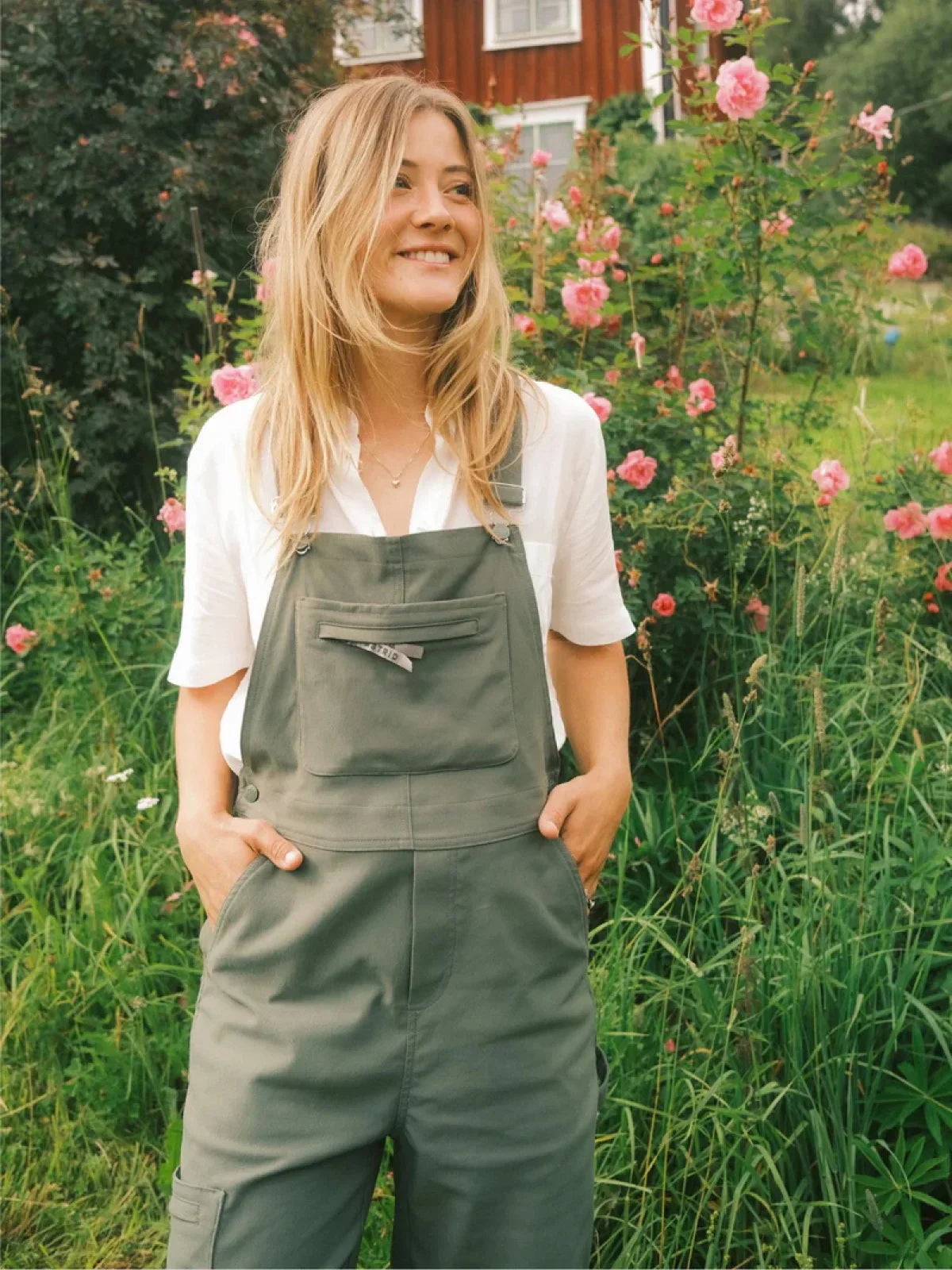 Agnes dungarees green