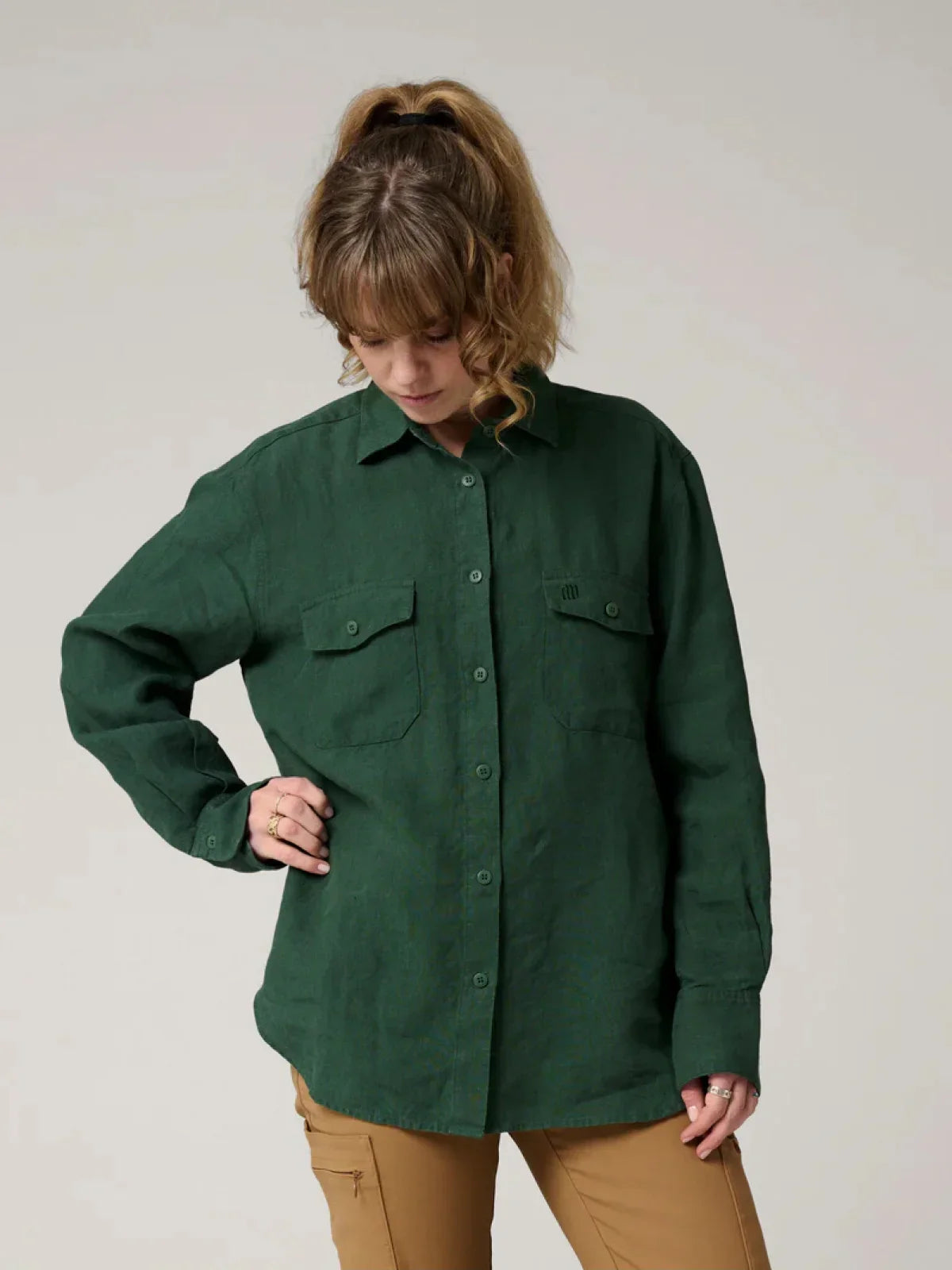 Fredrika linen shirt green