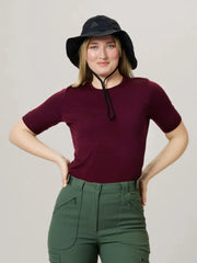 Ingrid merino short sleeve burgundy