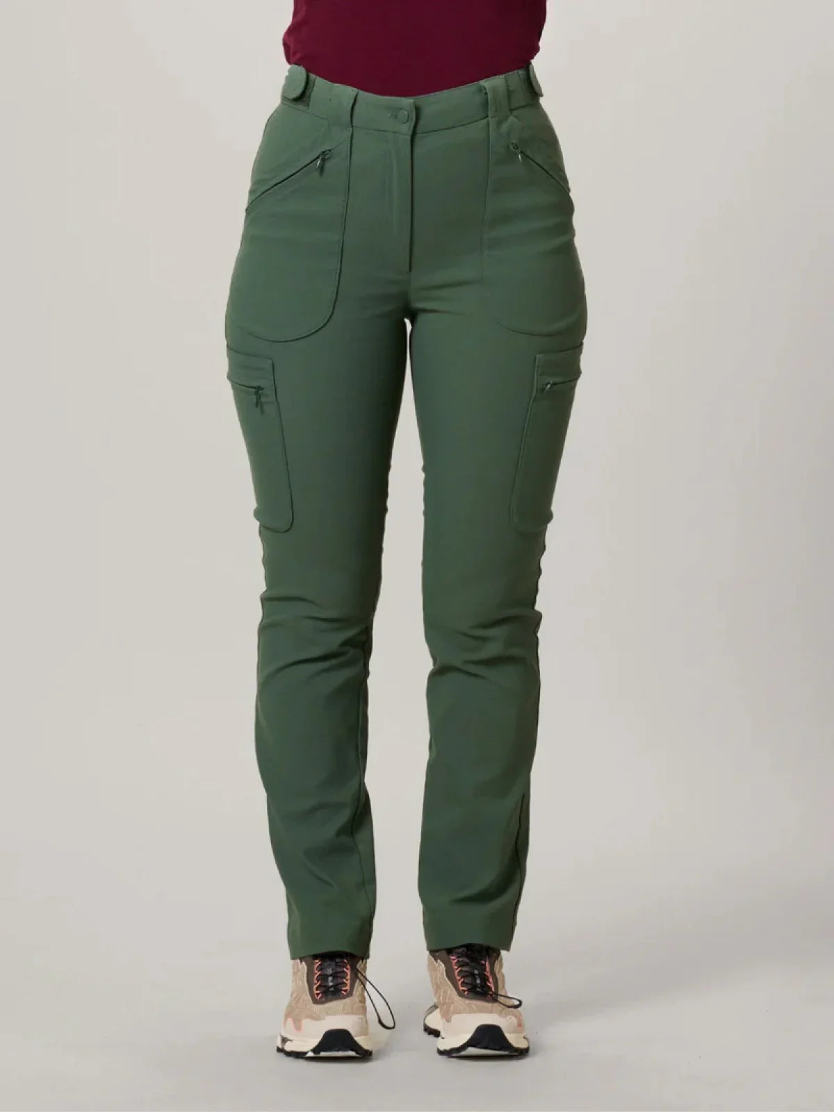 Pants with adjustable waist green